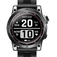 North Edge CrossFit GPS Black з компасом, тактичні чоловічі годинники, армійський годинник, годинник