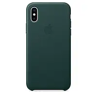 Чехол Real Leather Case iPhone Xs Max forest green