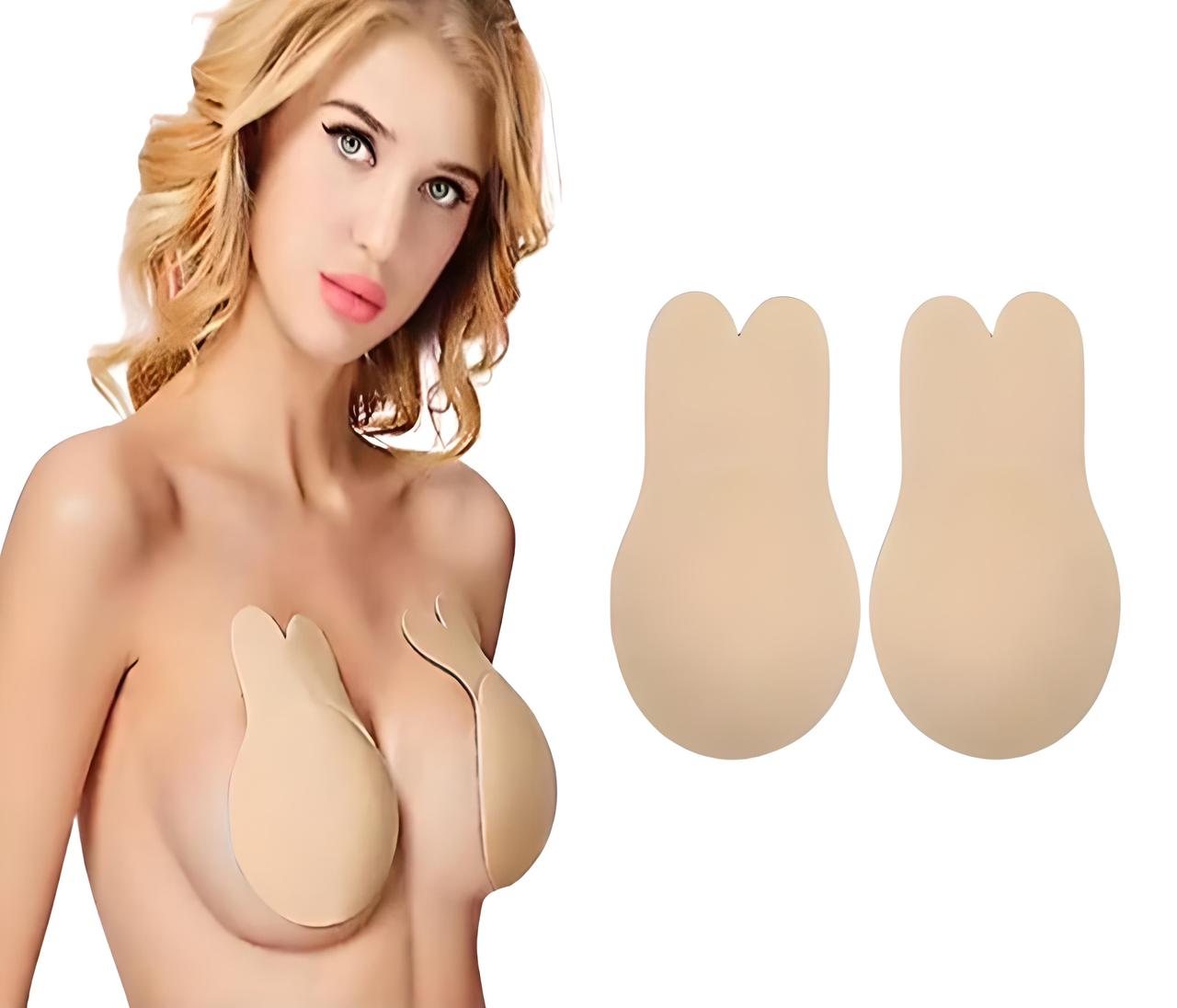 Силіконовий невидимий бюстгальтер Invisible Push Up Beige Size L