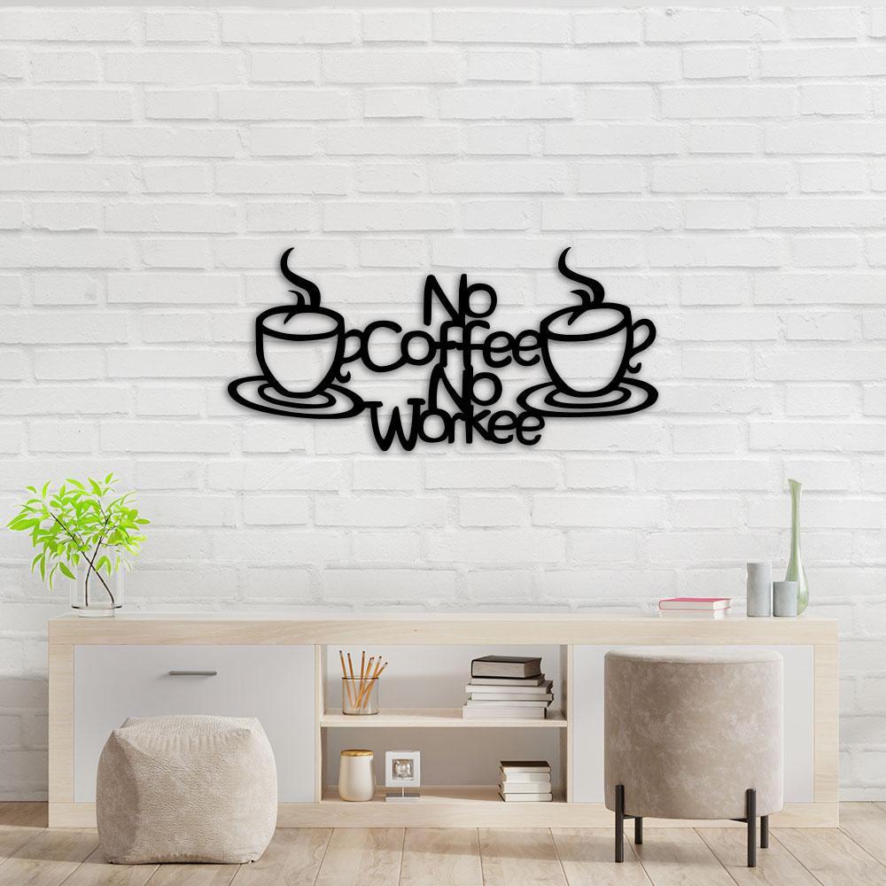 Дерев'яне Панно No Coffee no Workee