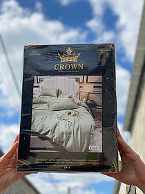 Євро комплект постільної білизни Сатин Бавовна-Crown фісташка