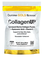 Морской гидролизованный коллаген, гиалуроновая кислота и витамин С от California Gold Nutrition, 206 г