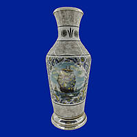 Японская фарфоровая ваза с клеймом и серебром арт. 0107
