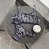 Комплект жіночої білизни з атласу (сірий) M, фото 4