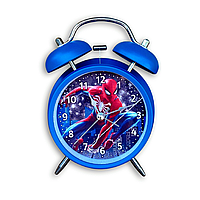 Дитячий настільний годинник-будильник метал (12х17х6см) Людина Павук (Spiderman)