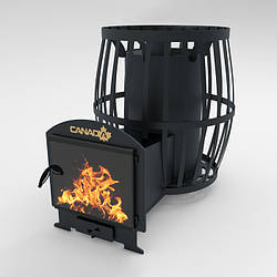 Піч для лазні Бочка 20 м3 з виносом, дверцята 405*405 і склом