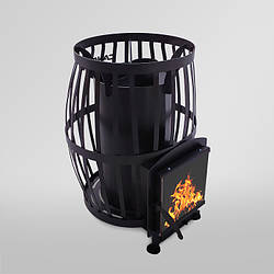 Піч для бані Бочка 20 м3 зі склом, дверцята 315*315 без виносу