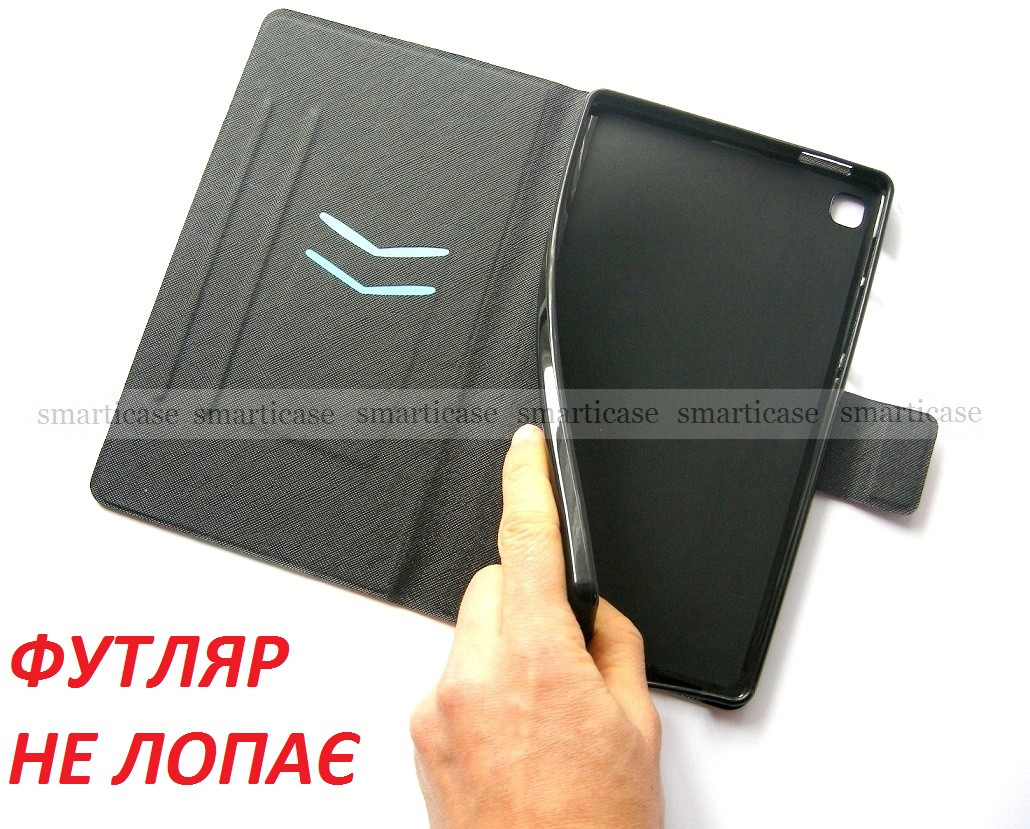 Серый чехол книжка с рисунком для планшета Samsung Galaxy tab A7 lite SM-T220 SM-T225 (8,7 дюймов, котик) - фото 4 - id-p1848018068