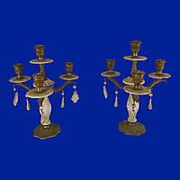 Винтажные подсвечники с керамикой по 4 свечи арт. 0751