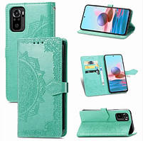 Чохол Vintage для Xiaomi Redmi Note 10 / Note 10S книжка з візитницею бірюзовий