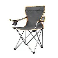 Раскладное кресло Lesko S5432 Gray + Orange туристическое складное для дачи рыбалки кемпинга похода туризма