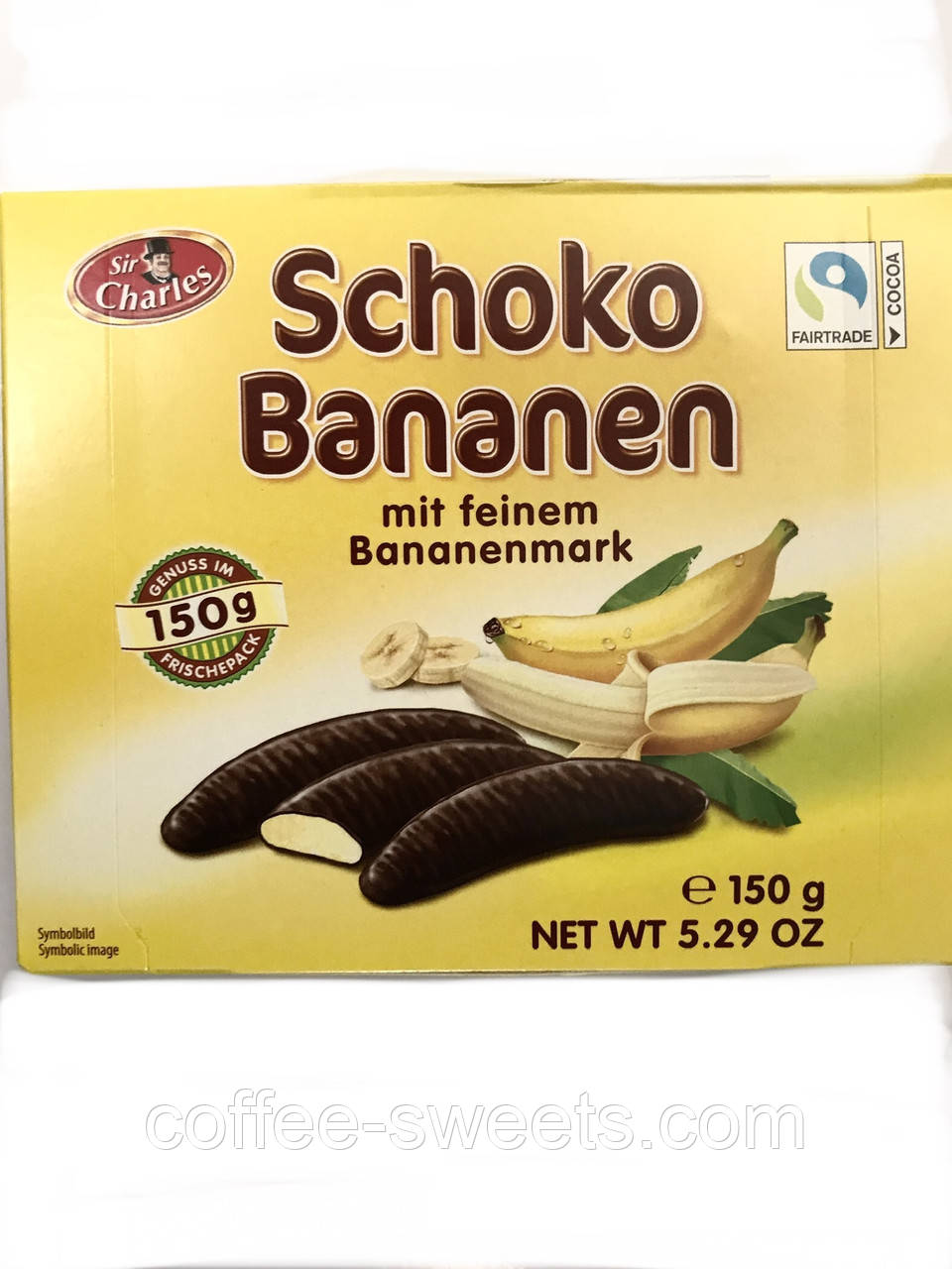 Цукерки бананові Sir Charles Schoko Bananen 150 г (Австрія)
