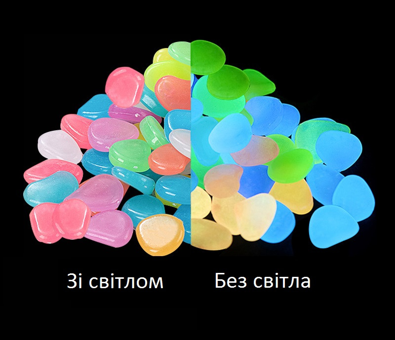 Декоративні камінчики, камені, які світяться в темряві! 1 шт (ID ...