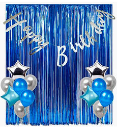 Святковий набір повітряних куль "Happy Birthday blue", (17 предметів)