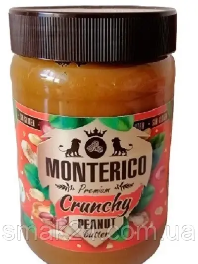 Арахісова паста без глютену Monterico Crunchy 500г Іспанія