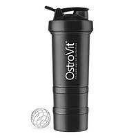 Шейкер OstroVit Smart Premium Shaker + 2 containers 450 ml Black