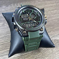Военные тактические часы противоударные с подсветкой Sanda Army армейские часы водонепроницаемые с будильником