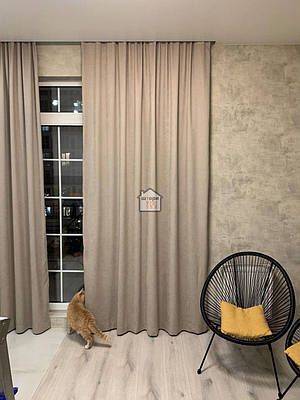 Мікровелюр готові штори №84, світло-сірий, комплект 2 штори