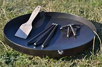 Сковорода дисковая для пикника 40 см туристическая для жарки картошки на костре ,Мангал сковорода походная GSR