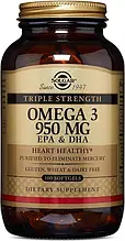 Вітаміни Solgar Triple Strength Omega-3 950 mg Softgels 100 капсул (550335)