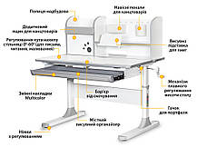 Ортопедична парта стіл для дитини школяра | Mealux Edmonton G, фото 2