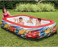 Детский прямоугольный надувной бассейн "Тачки" Intex 262 х 175 х 56 см Объем 740 литра
