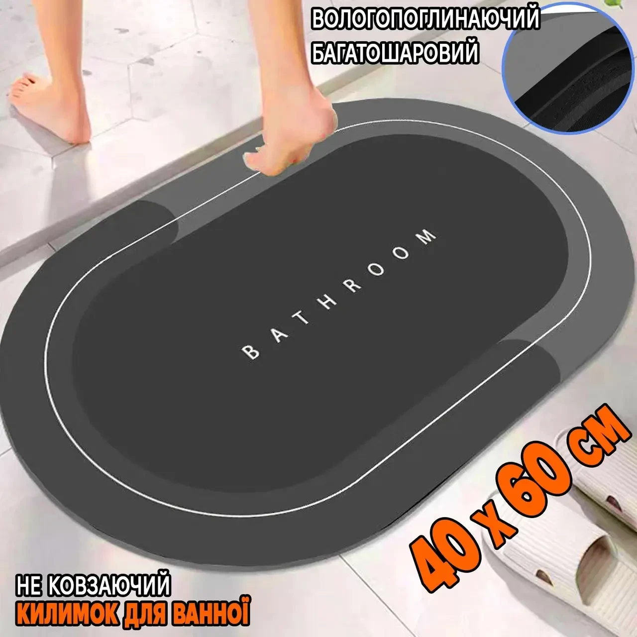 Коврик в ваную влаговпитывающий, фото 1