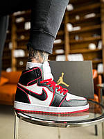 Жіночі кросівки Air Jordan 1 Retro High Bloodline Black Red White 555088-062 розмір 44