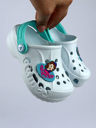 2032малин Крокси Vitaliya білі для дівчинки розмір Україна, фото 1