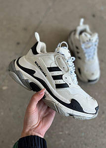 Жіночі Кросівки Adidas x Balenciaga Triple-S White Black 36