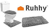 Набір килимків  для ванної кімнати 3в1 сірий травка Ruhhy, фото 2