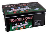 Набір для гри у покер 200 фішок в металевій коробці Texas покерний набір Iso Trade  Польща, фото 8