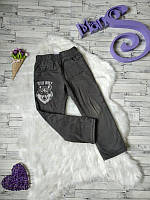 Утепленные джинсы с флисом на мальчика цвет хаки на рост 104-110 см