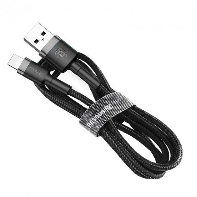 Кабель USB - Lightning Cafule 1m/2.4A Black-Grey