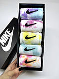 Набір у коробці 5 пар високі чоловічі шкарпетки Nike/найк — Tie-Dye кольорові Подарунковий тай дай, фото 4