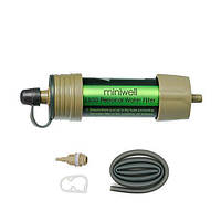 Портативний фільтр для води туристичний переносний Miniwell L630, фільтрація 0.6 л/хв, розмір пор 0.1 мкм