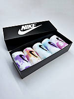Набор в коробке 5 пар высокие носки женские Nike/найк - Tie-Dye цветные Подарочный тай дай