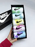 Набір у коробці 5 пар високі жіночі шкарпетки Nike/найк — Tie-Dye кольорові Подарунковий тай дай, фото 4