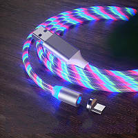 Магнитный светящийся кабель microUSB Multicolor