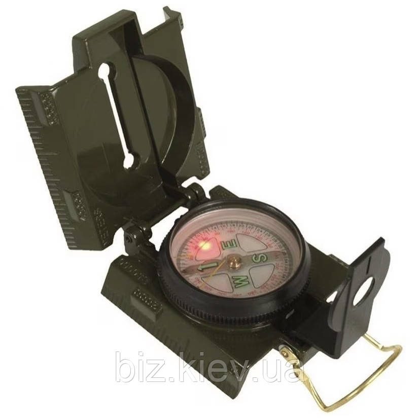 Компас Mil-Tec із підсвічуванням металевий тактичний олива