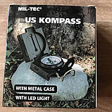Компас Mil-Tec із підсвічуванням металевий тактичний олива, фото 2