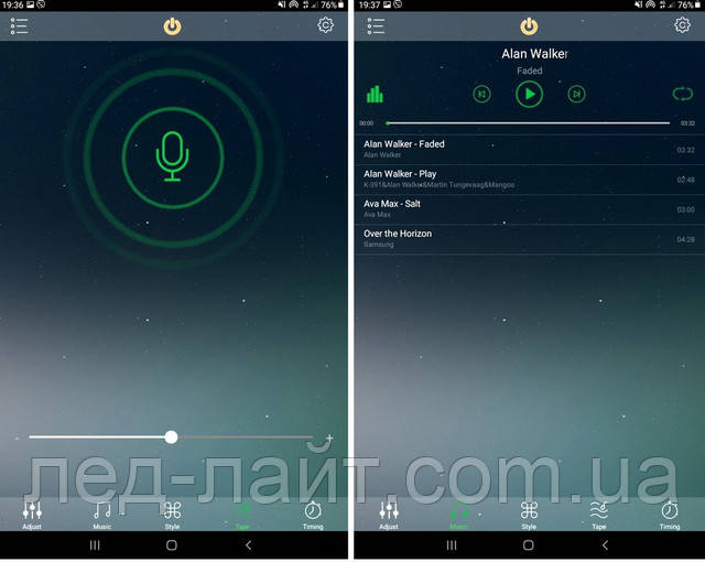 LED controller 5-24В 8А Bluetooth music trick light
