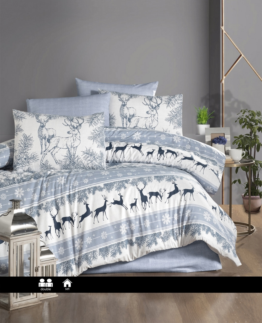 Турецька Постільна білизна First Choice Ranforce Deer Indigo