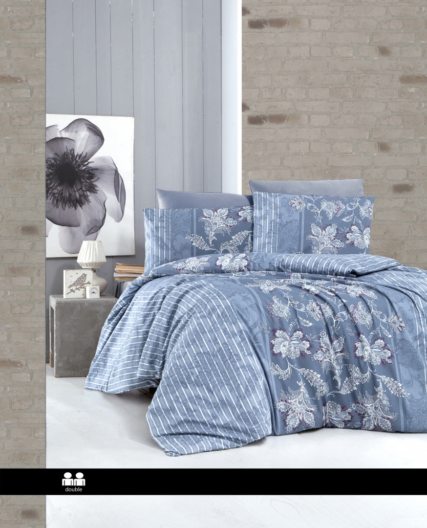 Турецька Постільна білизна First Choice Ranforce Polca Indigo
