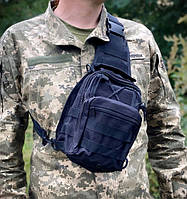 Тактическая армейская сумка через плечо M-TAC ES PATROL наплечная Черный