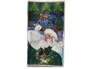 Подарункове паковання з новорічним малюнком (20*35) No24 Дід Мороз на зеленому (100 шт.)