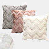 Наволочка декоративна на подушку Стильний чохол на подушку Сучасна дизайнерська наволочка 45*45, зигзаг, фото 3