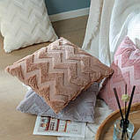 Наволочка декоративна на подушку Стильний чохол на подушку Сучасна дизайнерська наволочка 45*45, зигзаг, фото 6