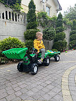 Дитячий педальний трактор-екскаватор з причіпом і ковшем 8048 DOLU
