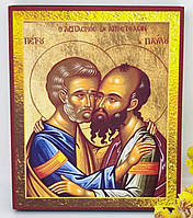 Икона Петр и Павел Святые Апостолы на мдф 15×12,5 см